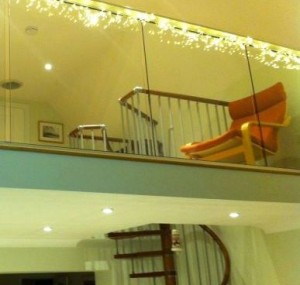 glass balustrade and stairs railing