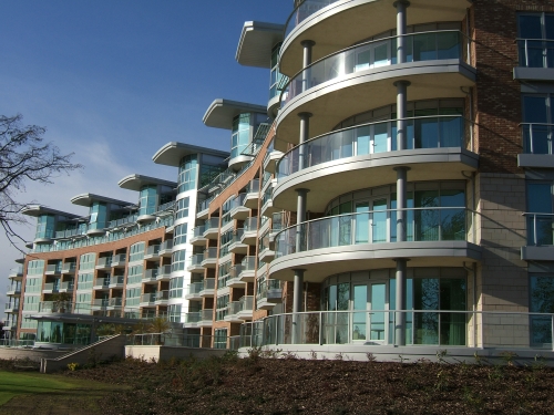Balconies over the river Trent 12