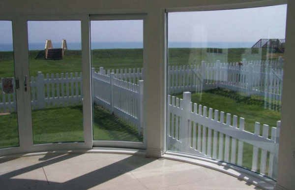 glass curved doors