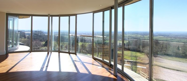 curved sliding doors