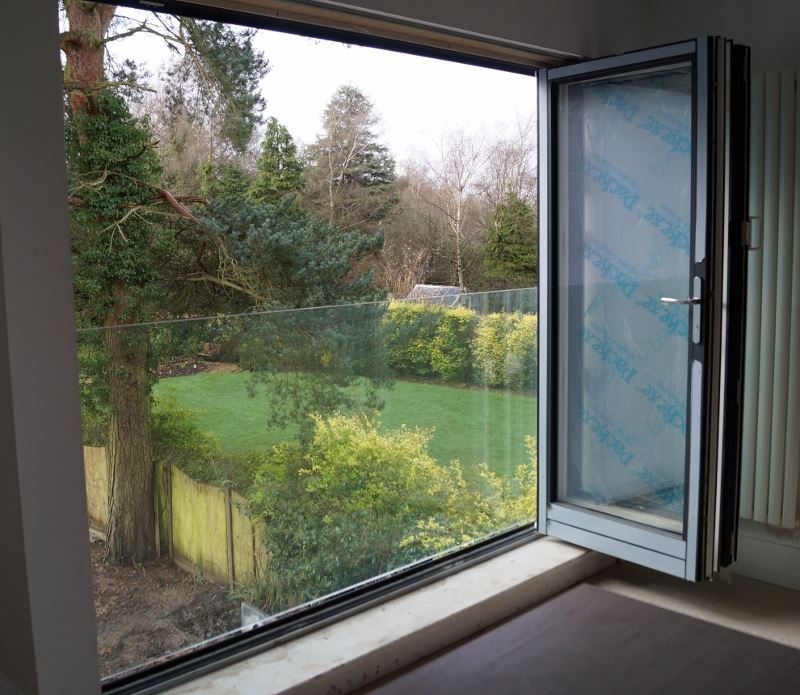 view from frameless juliet balcony