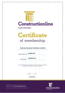 Constructionline Gold certification - Balcony Systems Solutions